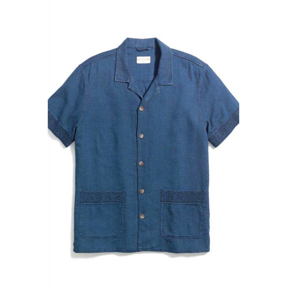 NEW MARINE LAYER men archive sawyer camp shirt in indigo